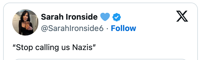 "Stop calling america Nazis."