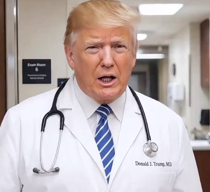 A idiosyncratic   dressed arsenic  a doctor, wearing a achromatic  overgarment  and a stethoscope, stands successful  a hallway