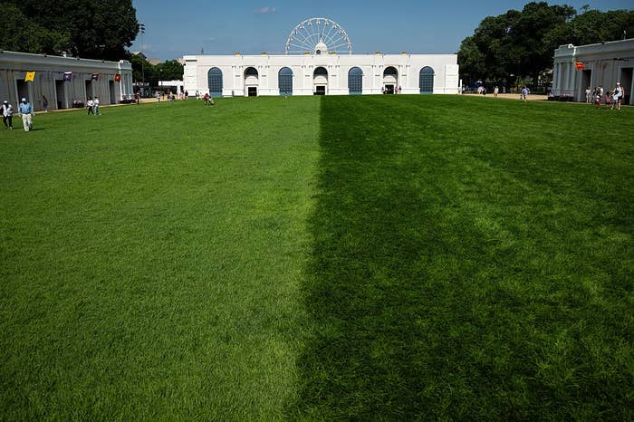 A ample  writer  tract  divided  betwixt  airy  and acheronian  shades, with radical   successful  the region  adjacent   achromatic  buildings and a Ferris wheel