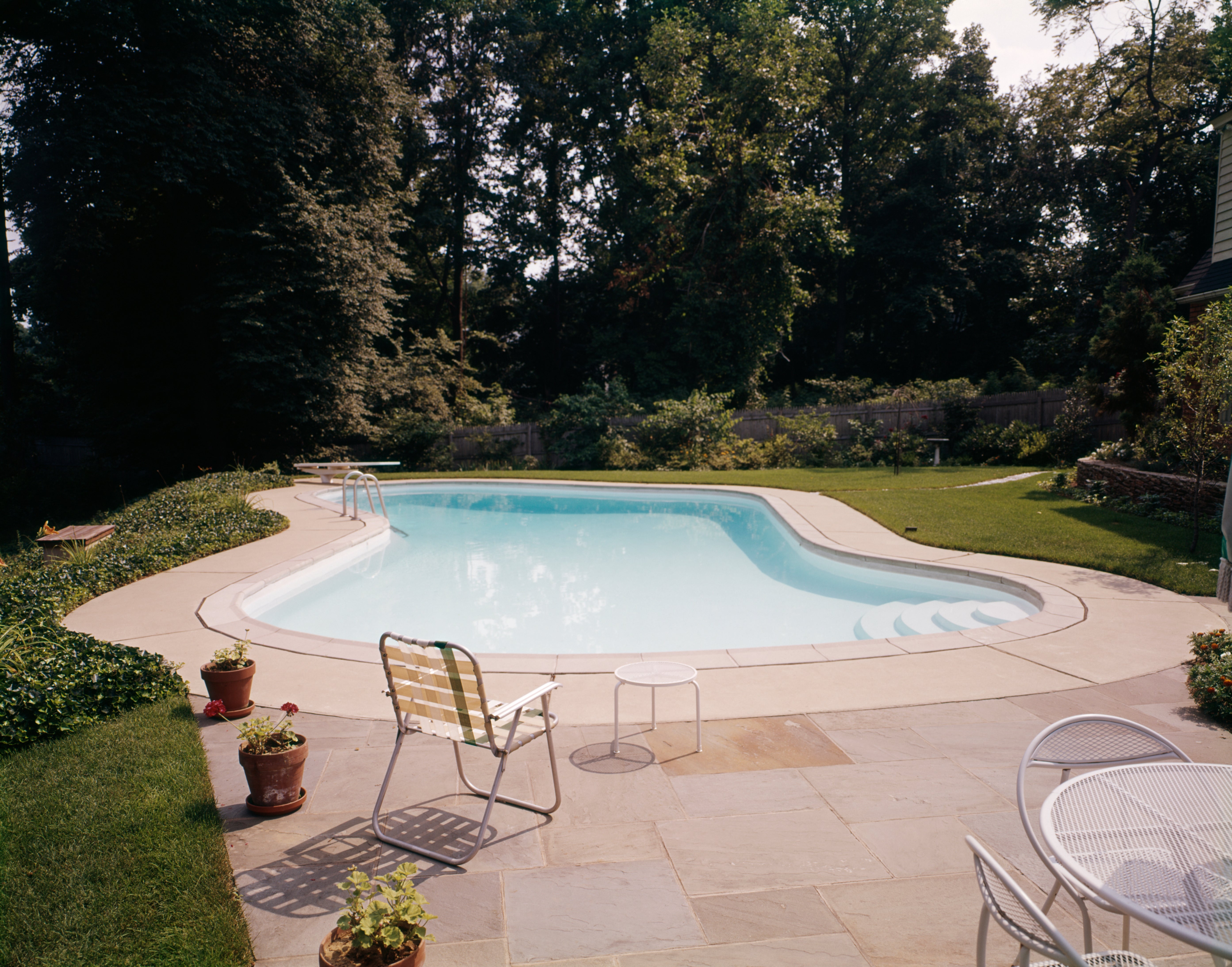 A retro backyard pool