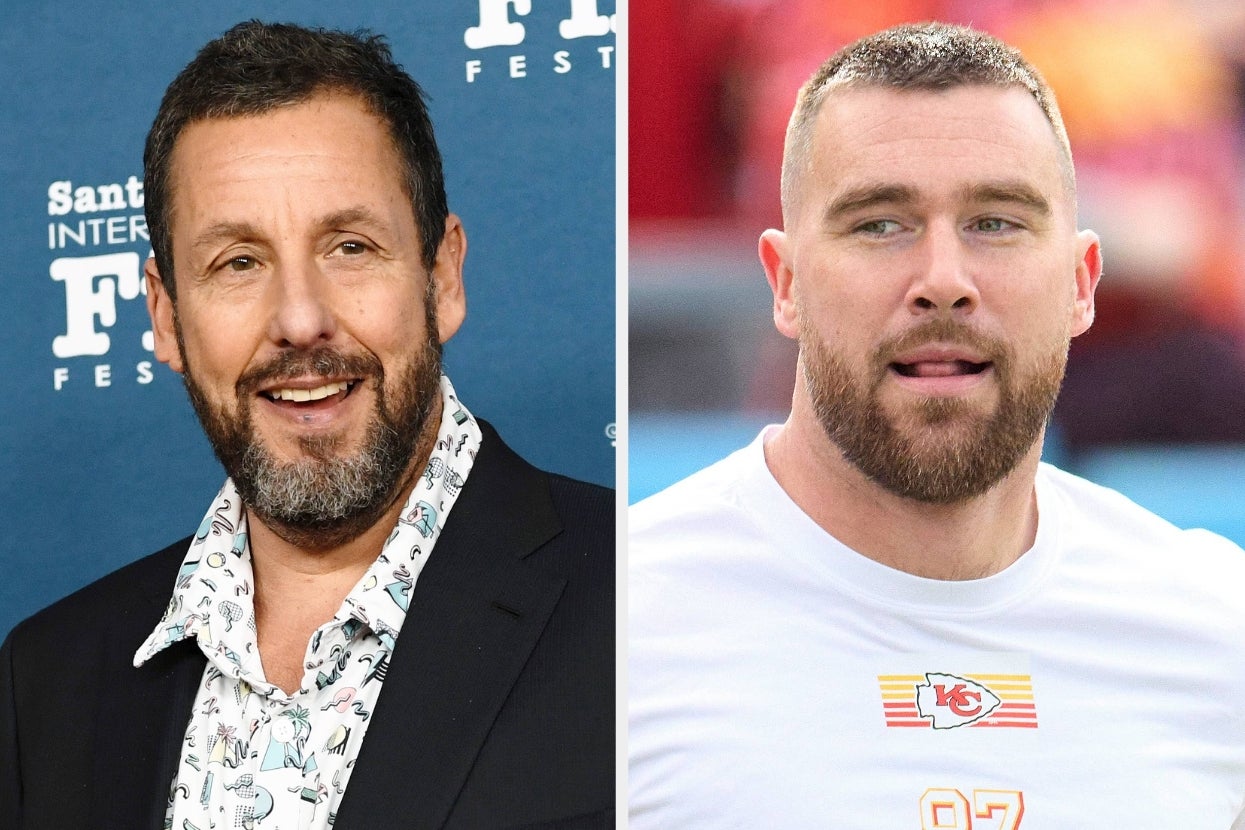 Two men side by side; left: man in patterned shirt and blazer at film festival, right: man in sports shirt with Kansas City logo