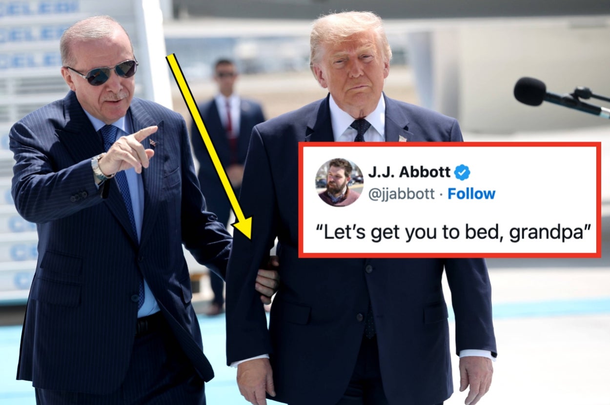 "Let's Get You To Bed, Grandpa": The Internet Is Losing It Over This Clip Of Trump Being Physically Guided Around By Turkey's President