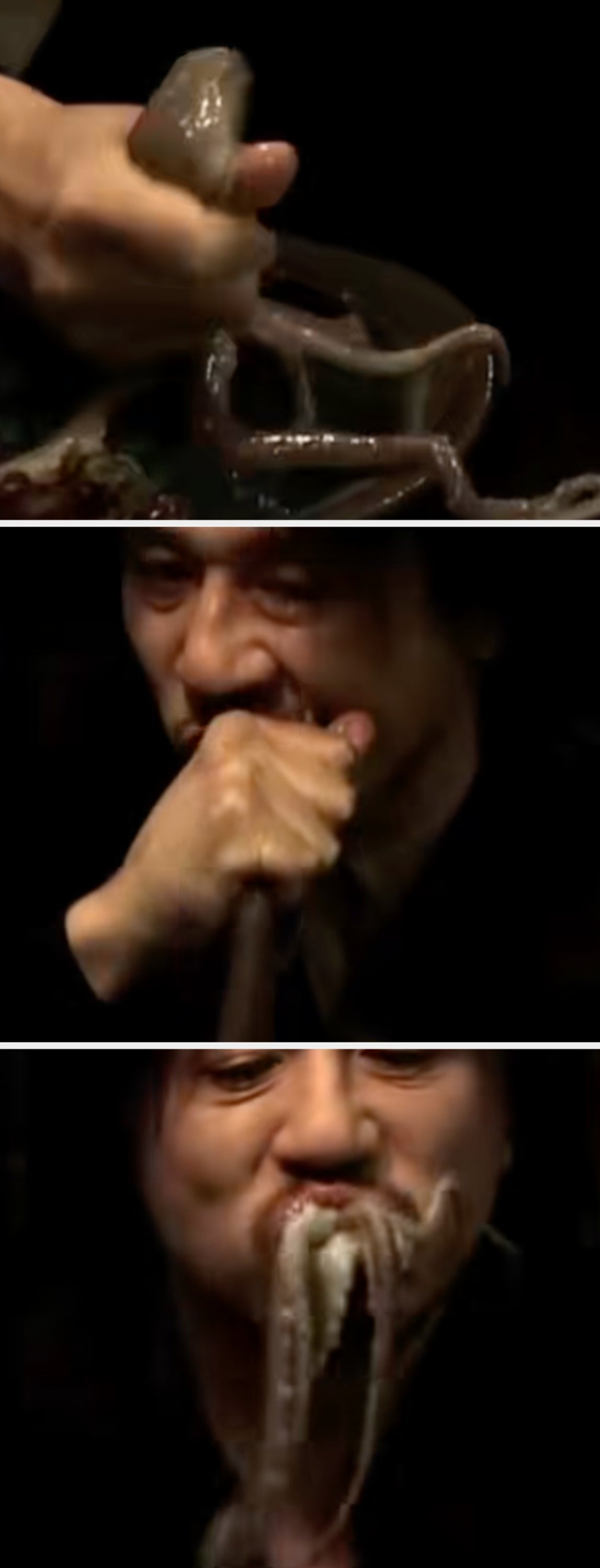 Choi Min-sik eats an octopus for Oldboy