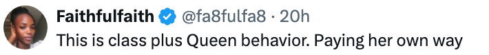 Tweet by @fa8fulfa8: "This is class plus Queen behavior: Paying her own way."