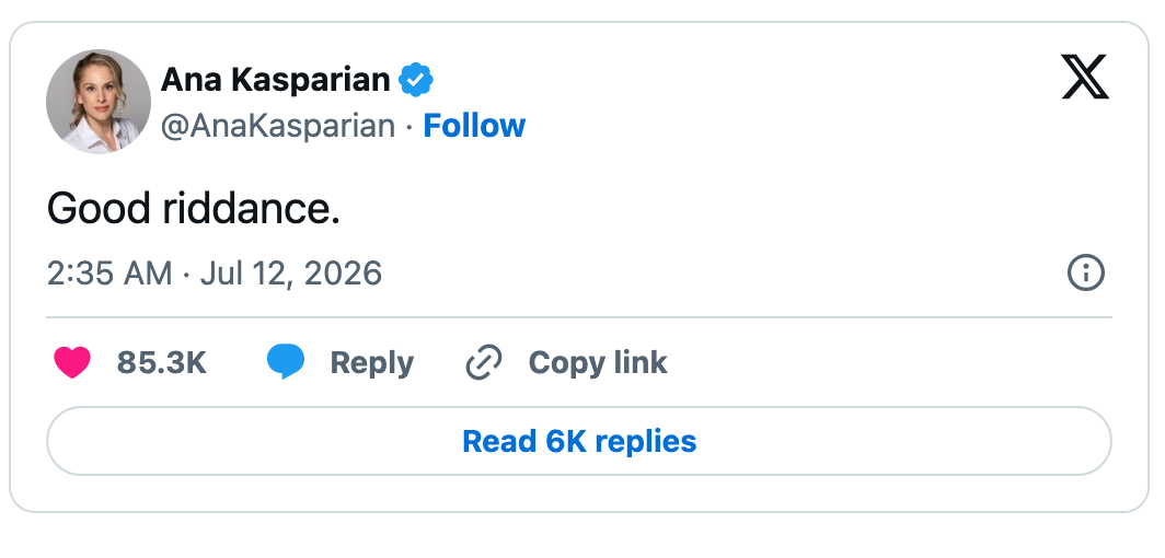 Tweet av Ana Kasparian som sa: 