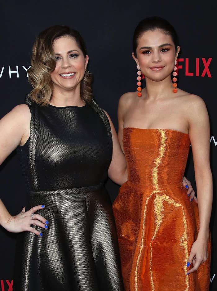 Mandy Teefey and Selena Gomez at an event