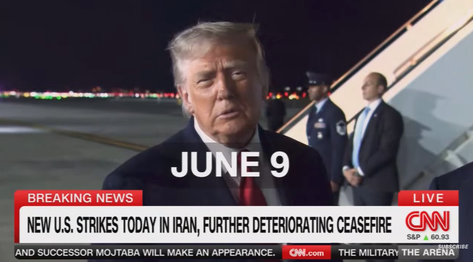  "New U.S. strikes today in Iran, further deteriorating ceasefire."
