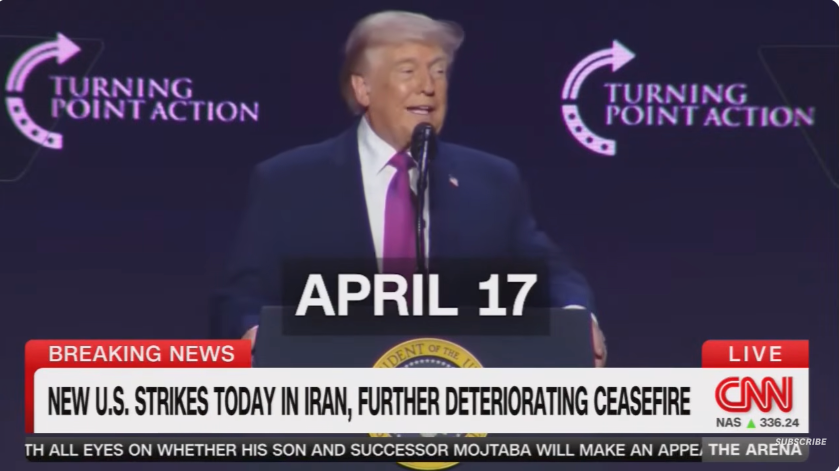  "New U.S. strikes today in Iran, further deteriorating ceasefire."
