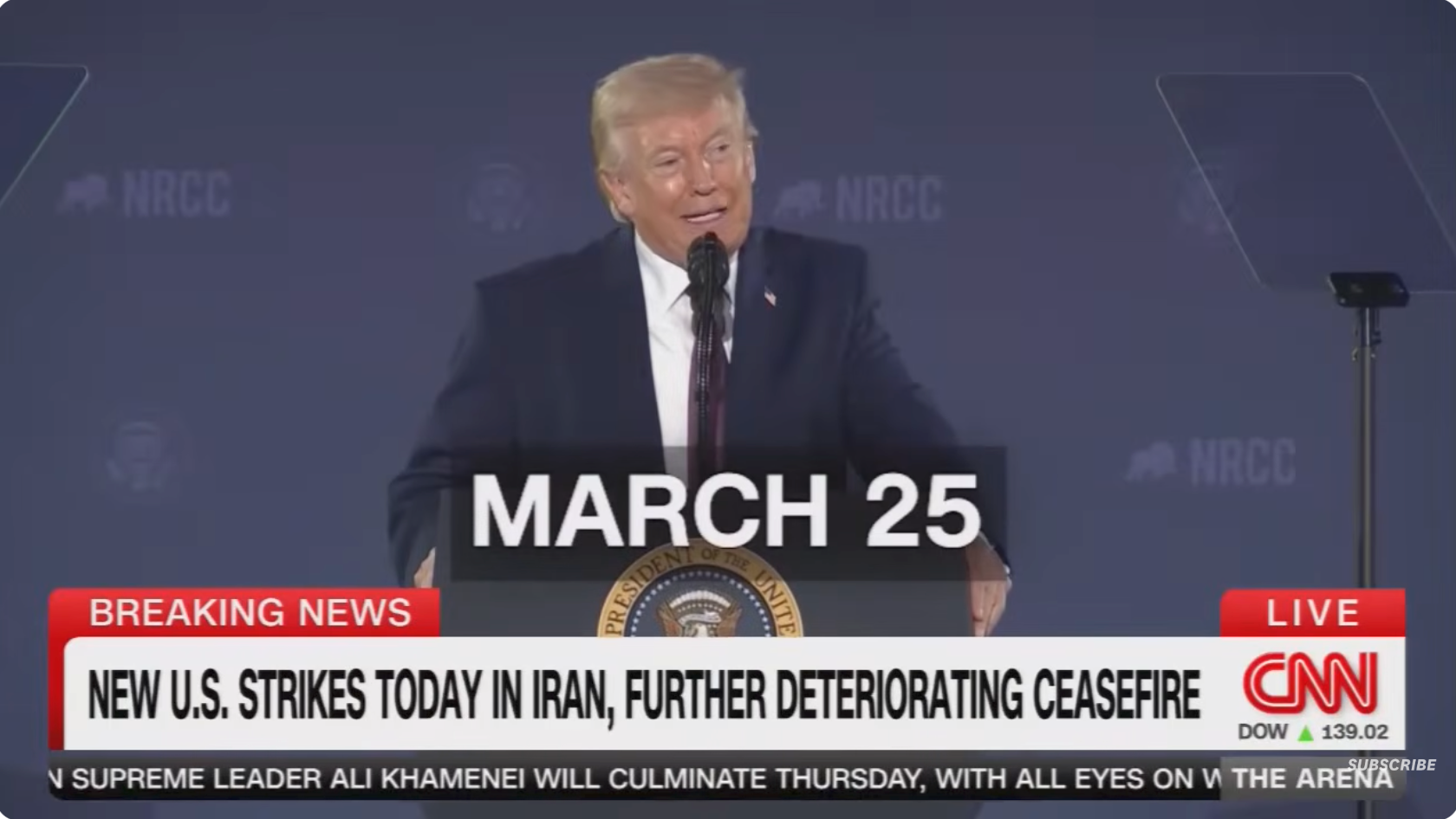  "New U.S. strikes today in Iran, further deteriorating ceasefire."