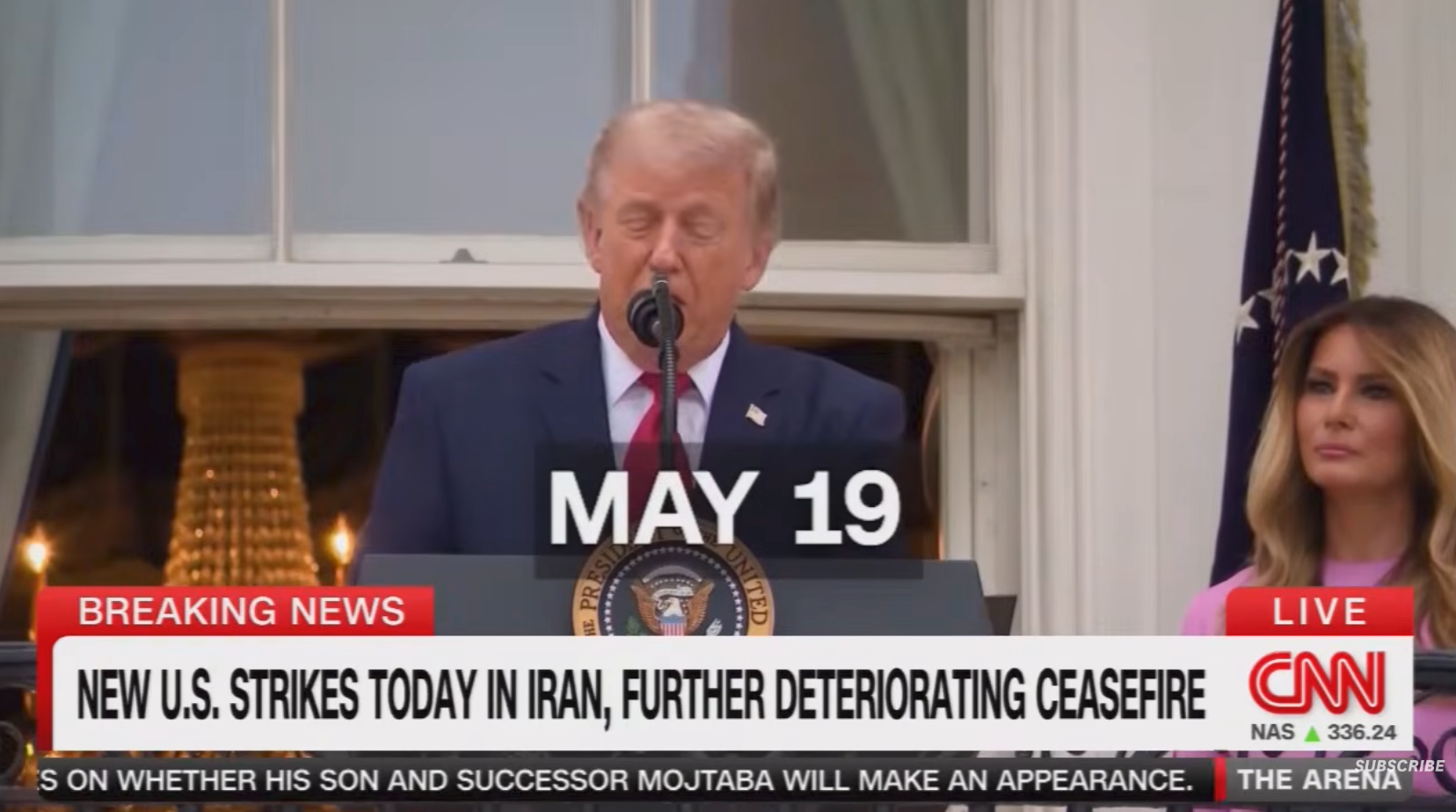  "New U.S. strikes today in Iran, further deteriorating ceasefire."
