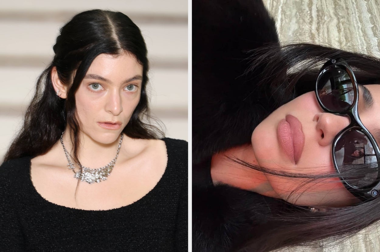 Left: Lorde at an event. Right: Kylie Jenner wearing smart glasses