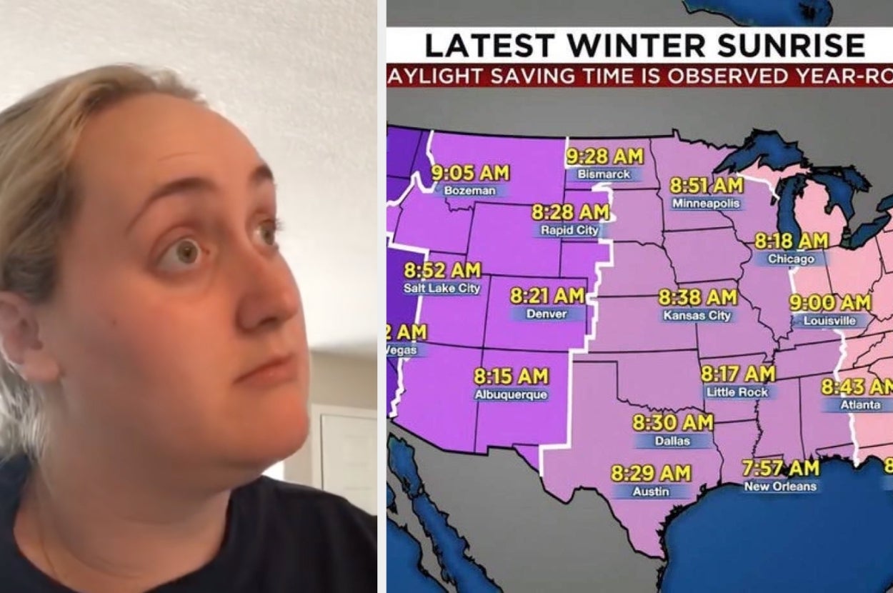 People Are Freaking Out Over This Map Showing How Ridiculously Late Sunrises Will Be With Permanent Daylight Saving Time