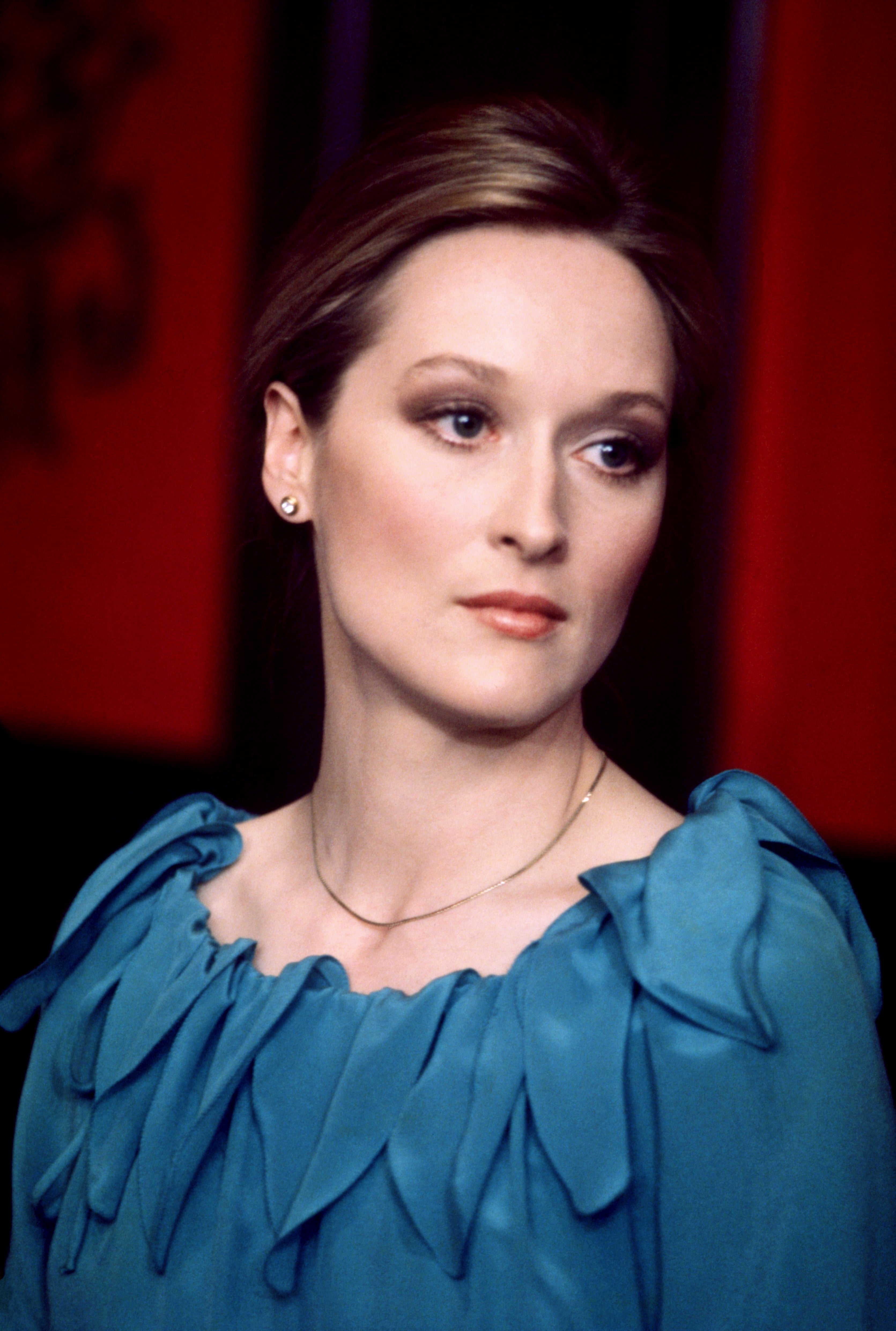 Meryl Streep wearing a blue top