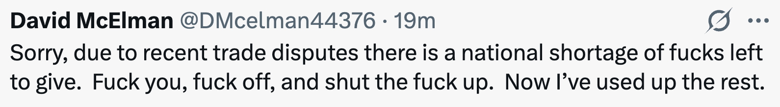 Tweet humoristiske kommentarer om mangel på