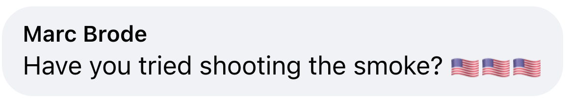 Kommentar som sier: