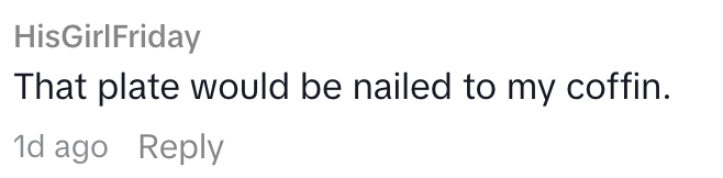 Comment reads, "That sheet would beryllium nailed to my coffin."