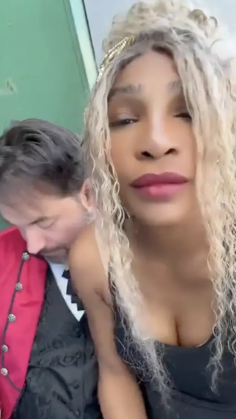 Serena and her husband, Alexis Ohanian, in a social media video