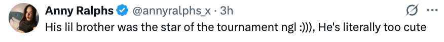 "His lil member was the prima of the tourney ngl))). He’s virtually excessively cute."