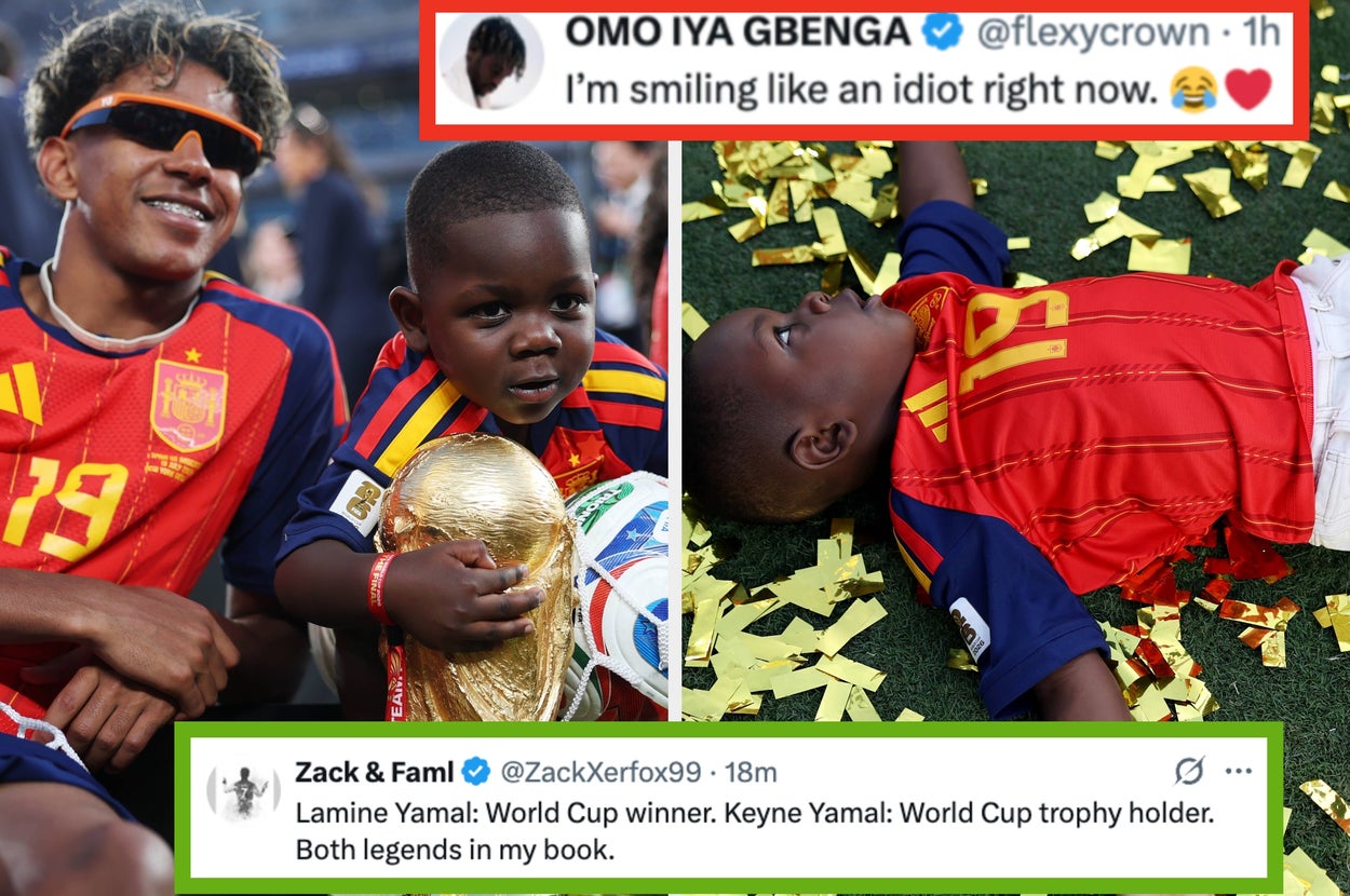 "Luckiest Baby In The Whole World": People Can't Get Enough Of Lamine Yamal's Little Brother Celebrating Spain's Win