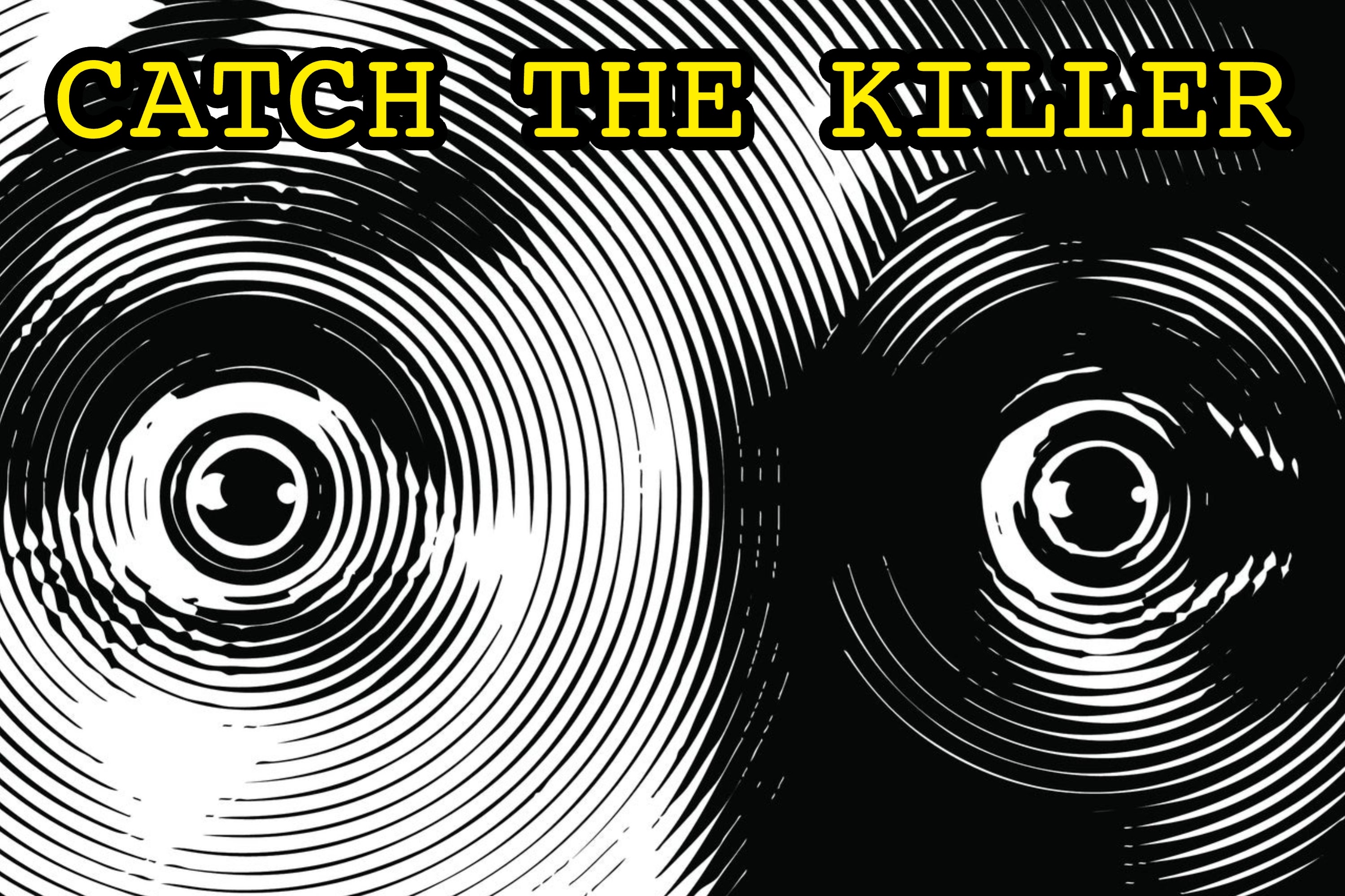 Illustrated close-up of a person's wide, surprised eyes, stylized with circular line patterns for a dramatic effect
