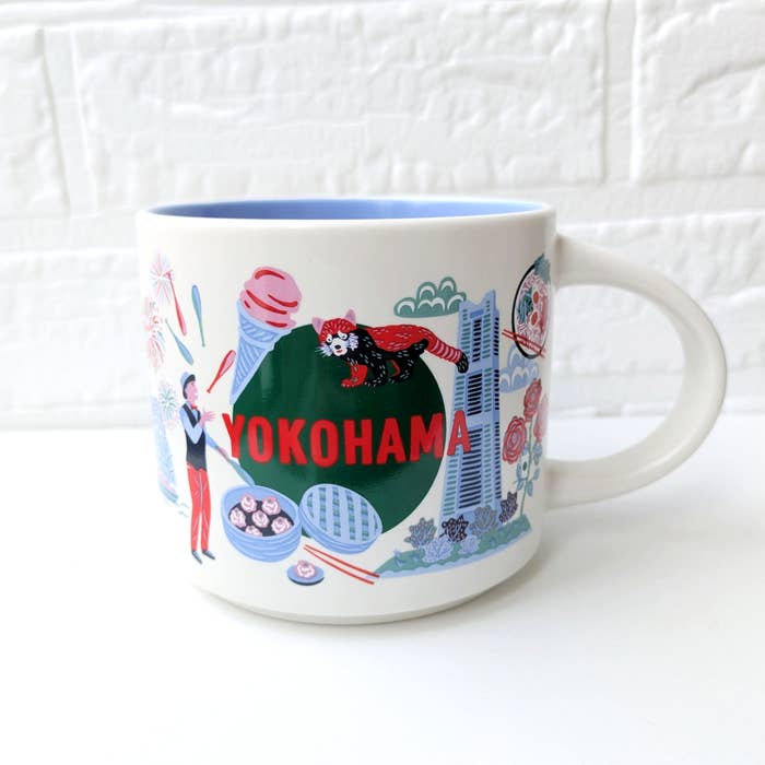 スターバックス「Discovery Series マグYOKOHAMA414ml」横浜のイラストが描かれたマグカップ。
