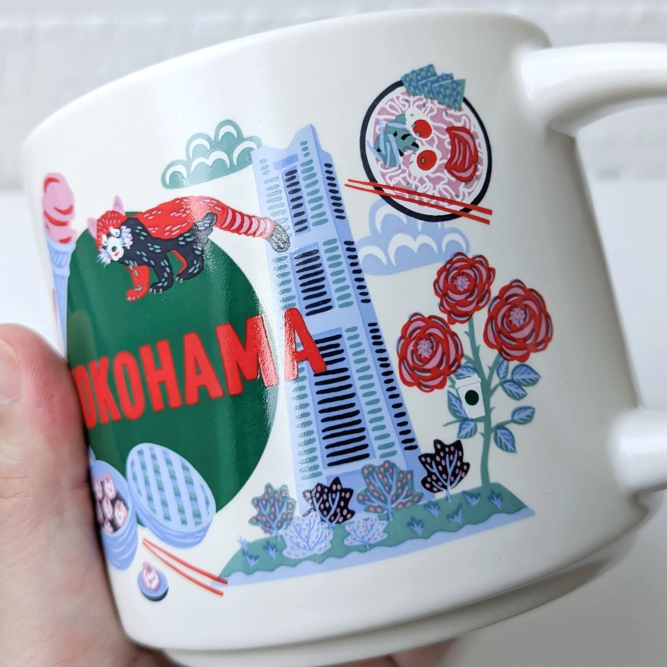 スターバックス「Discovery Series マグYOKOHAMA414ml」横浜の観光名所が描かれたマグカップ。