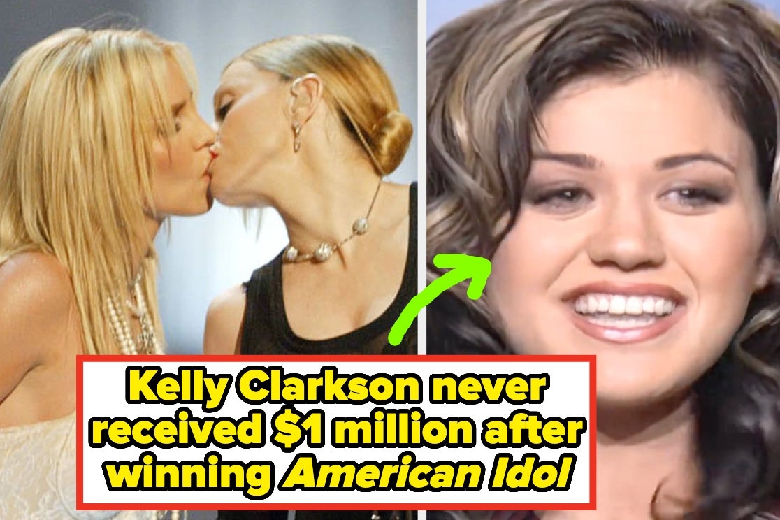 Britney Spears and Madonna in 2003; Kelly Clarkson in 2002