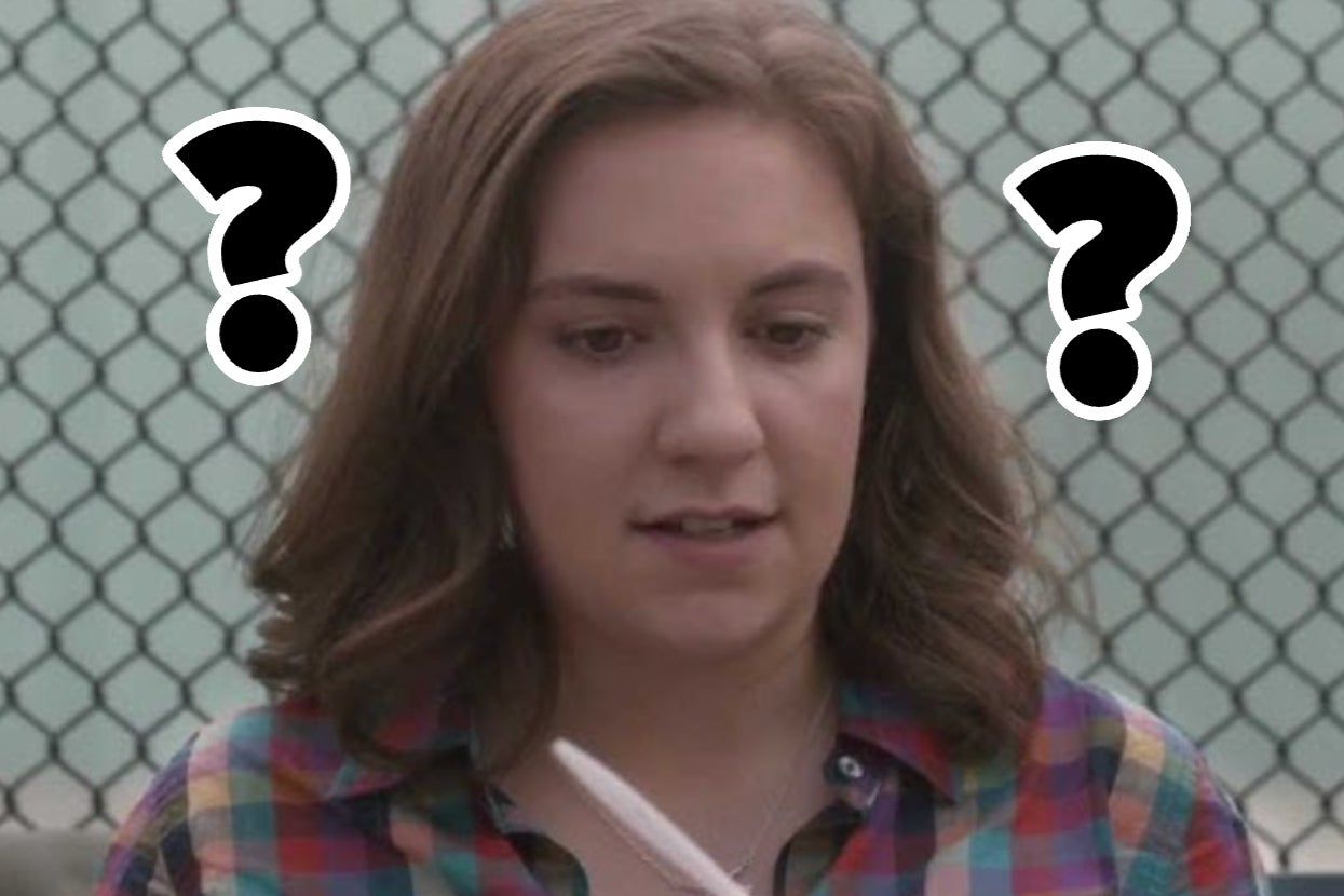 Person holding a pregnancy test, looking surprised, with question marks above their head