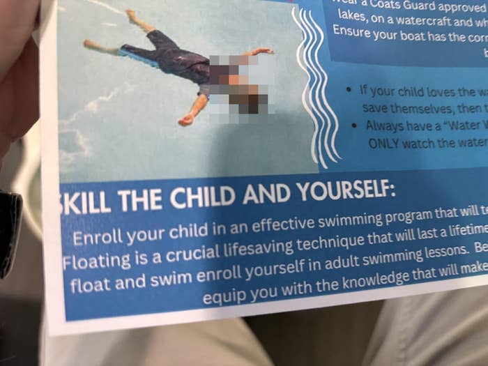 Flyer about swimming safety: Highlights the importance of learning to float and enrolling in swimming programs for children and adults