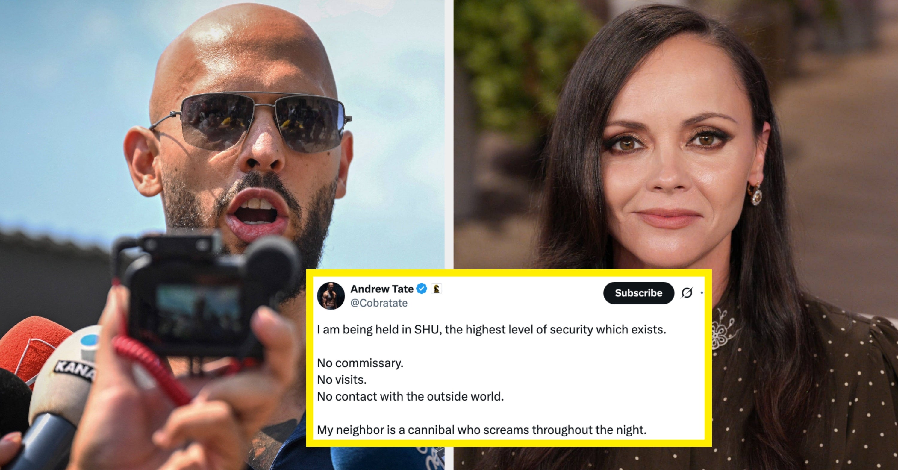 After Andrew Tate Complained About Jail, Christina Ricci's 4-Word Response Is Going Viral
