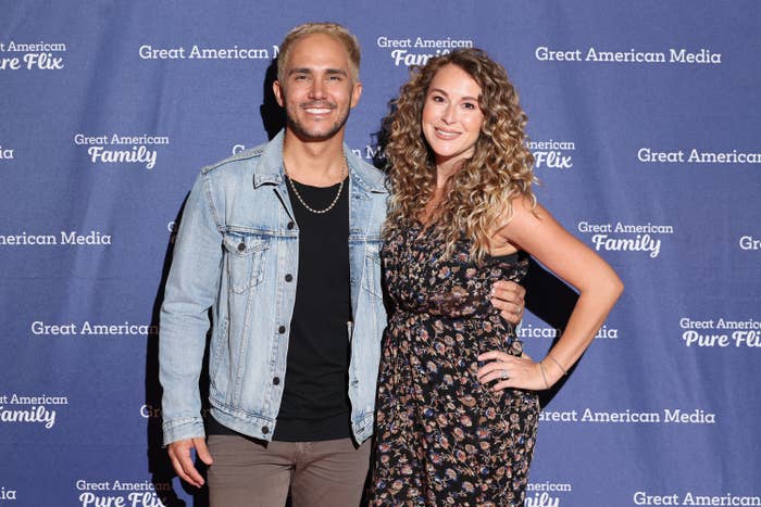 Carlos PenaVega and Alexa PenaVega pose on the red carpet