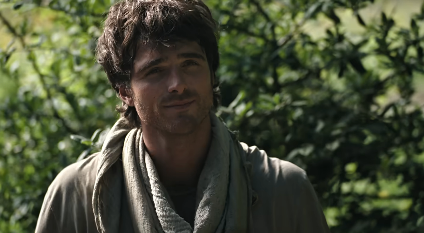 Jacob Elordi standing outdoors in "The Dog Stars"