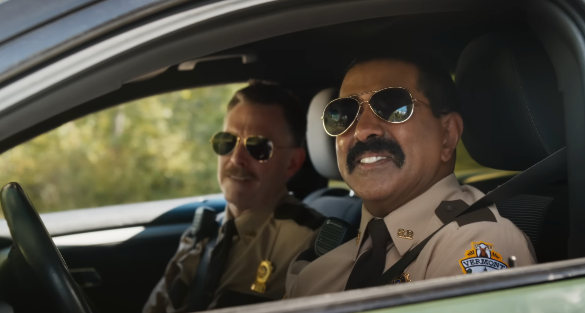 Two state troopers in "Super Troopers 3"