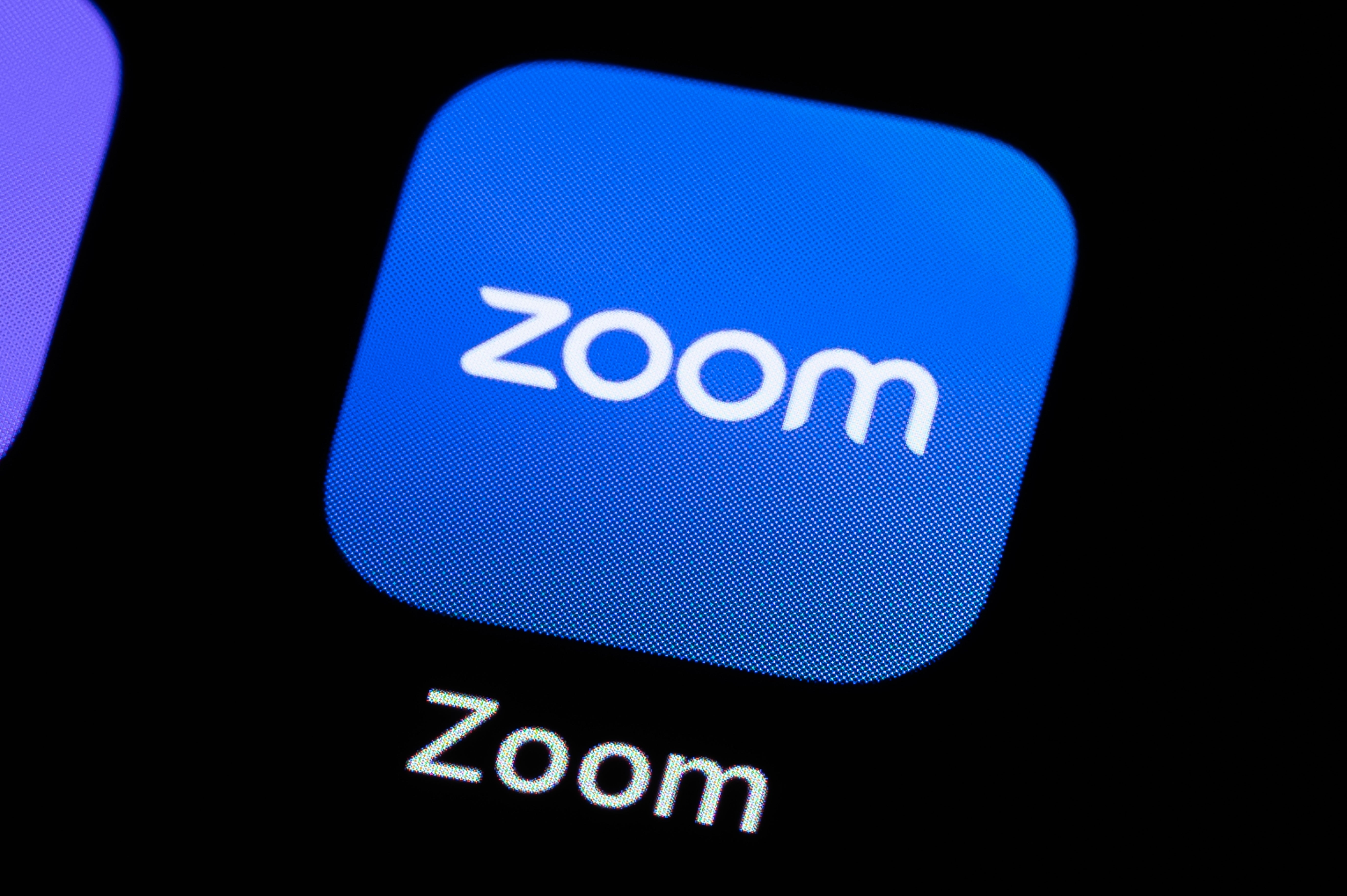 Zoom-appikonet vises på en skjerm