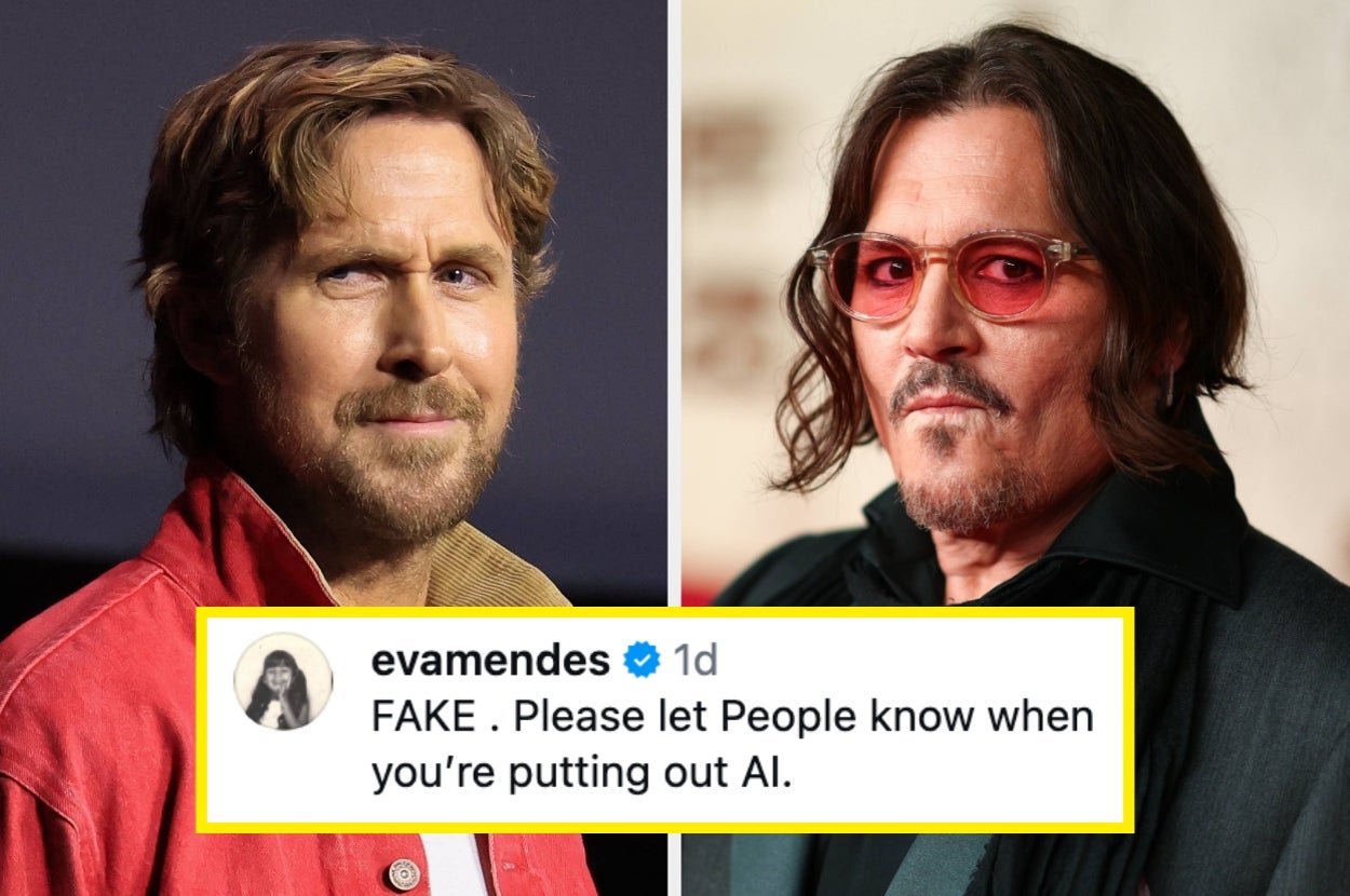 Eva Mendes Is Being Praised For Calling Out A Creepy AI-Generated Pic Of Ryan Gosling And Johnny Depp — And The Creator’s Response Says It All