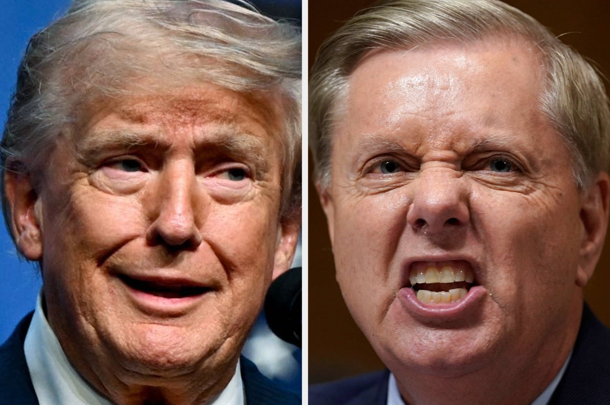 Two men in close-up shots, one with a neutral expression, the other with an intense expression, both appearing to be in a public speaking context