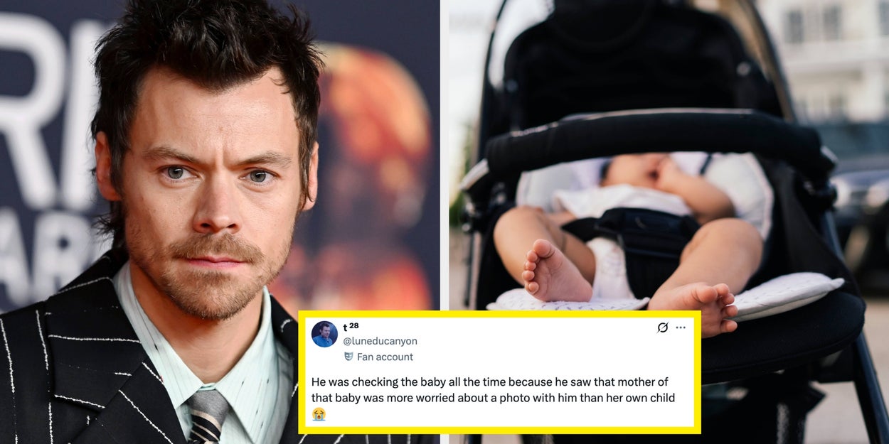 Harry Styles Fan's Baby Stroller Rolls Into Traffic: Reacts
