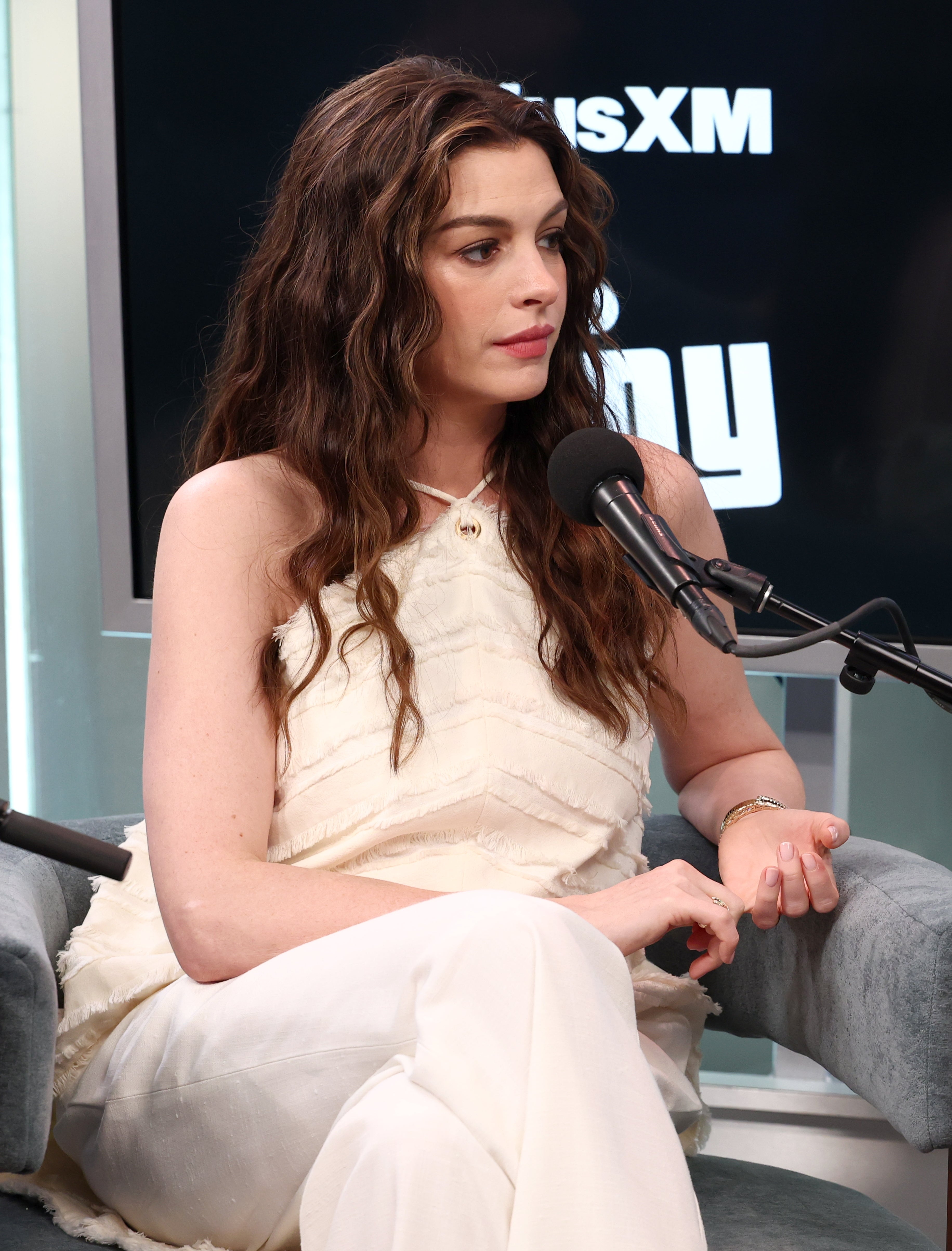 Anne speaking during an interview