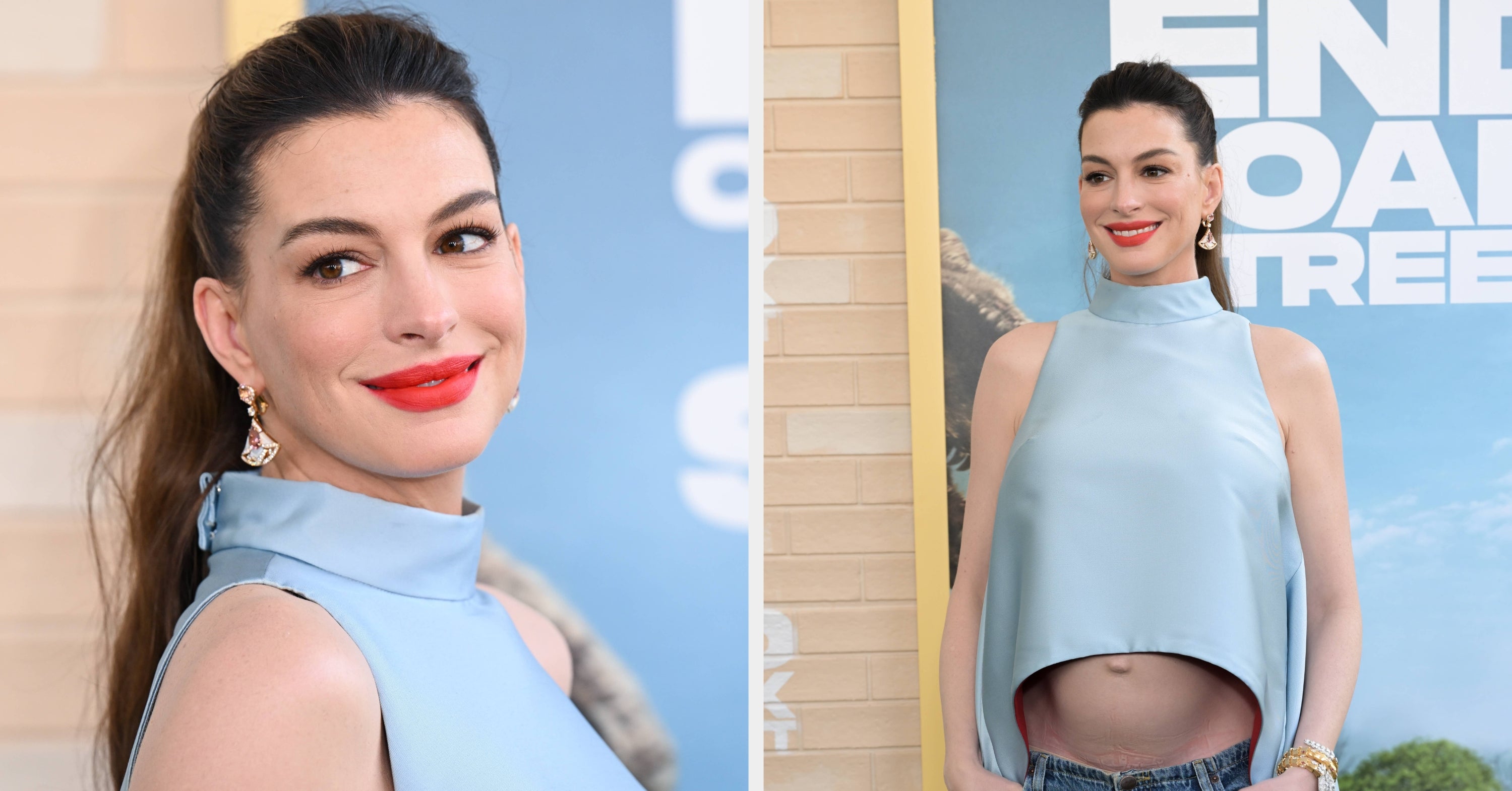 People Are Praising Anne Hathaway For Showing Off Her Bare Baby Bump On A Red Carpet, But The Overall Look Has Sparked Division