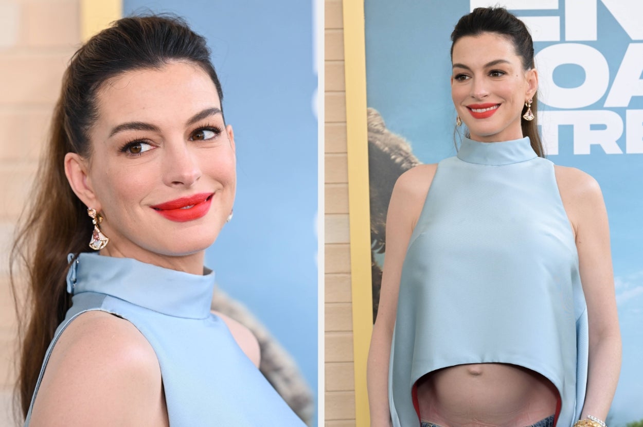People Are Praising Anne Hathaway For Showing Off Her Bare Baby Bump On A Red Carpet, But The Overall Look Has Sparked Division