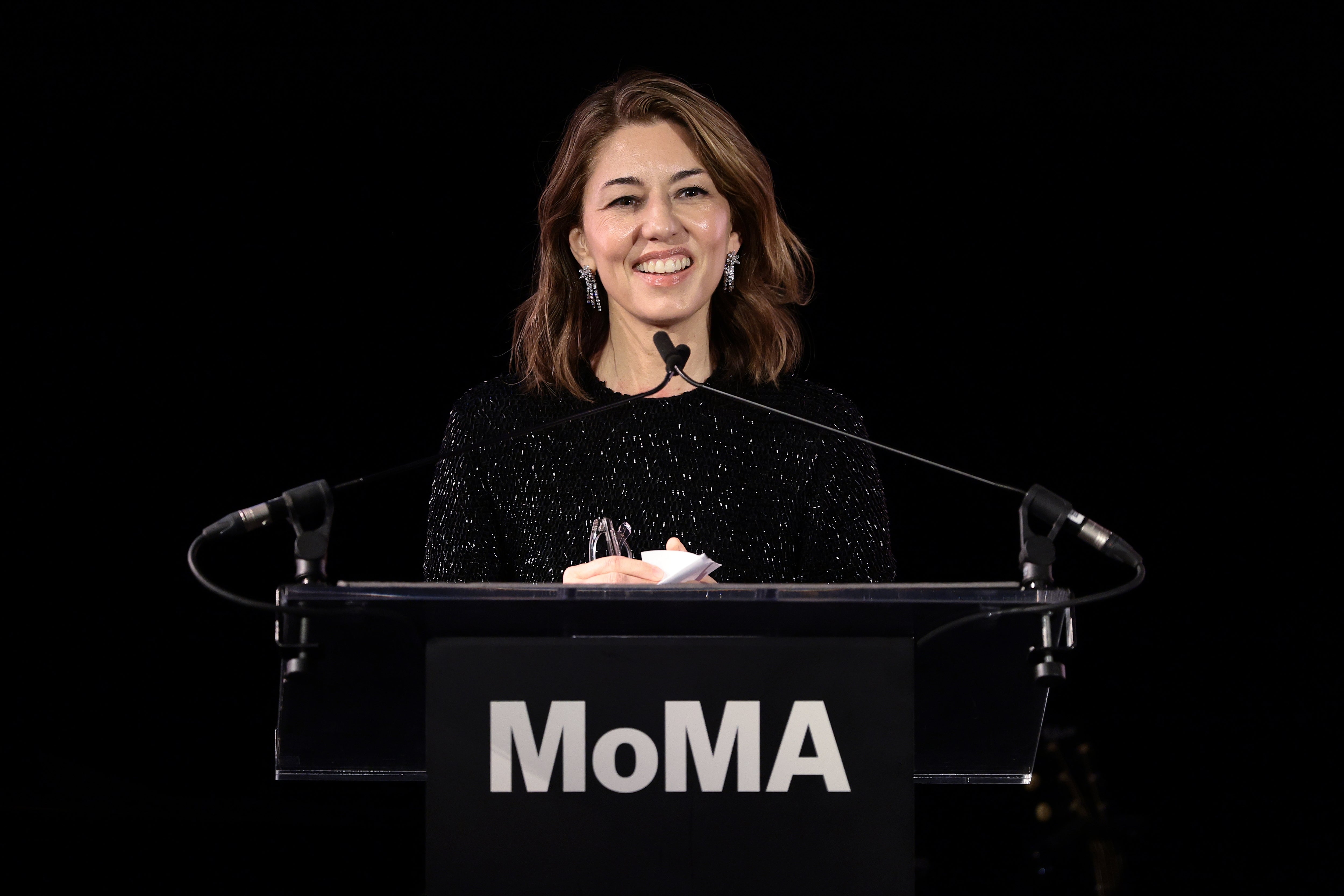 Sofia Coppola speaking at the Museum of Modern Art