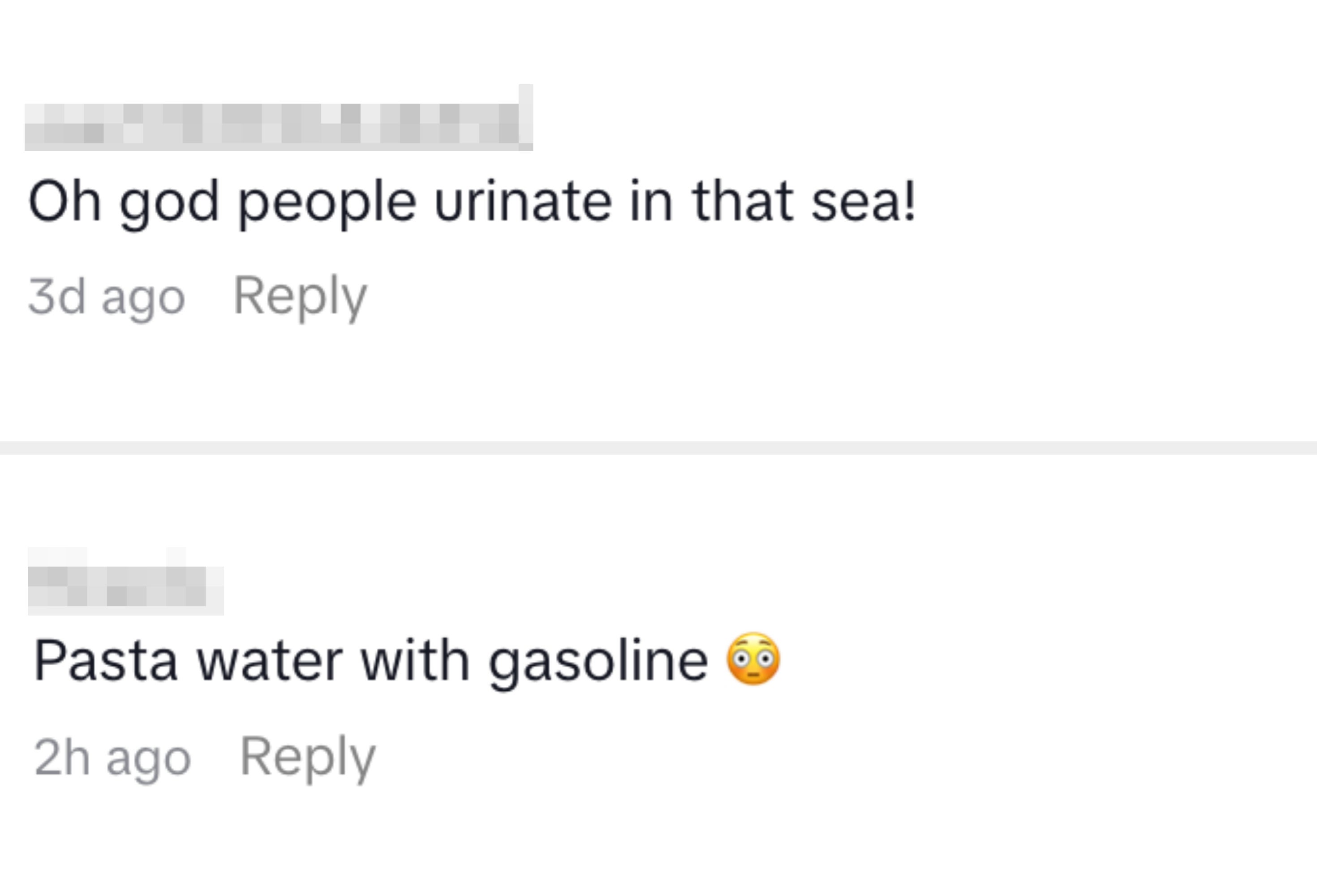 Humorous comments about Brooklyn using seawater as pasta water