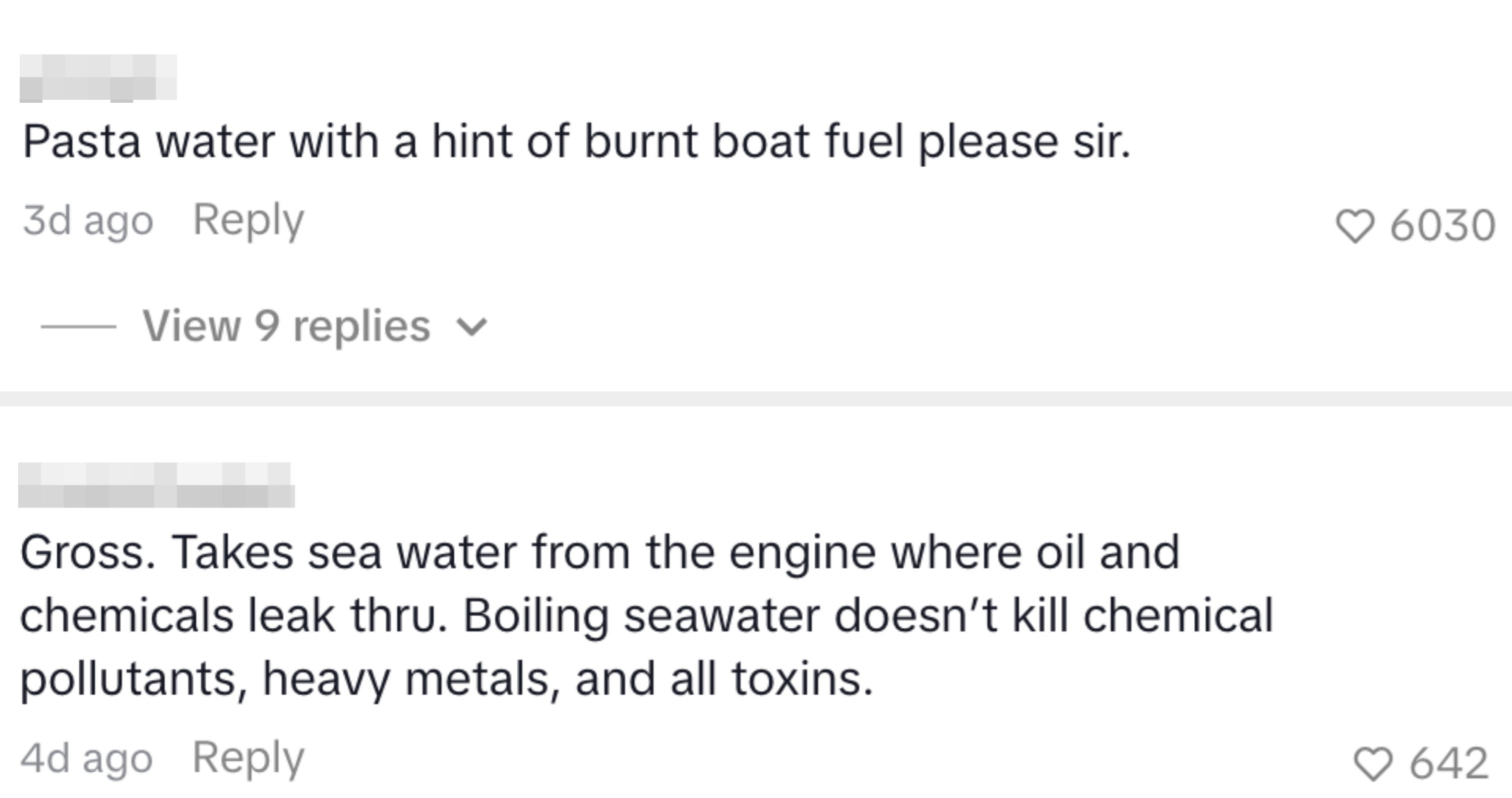 Humorous comments about Brooklyn using seawater as pasta water