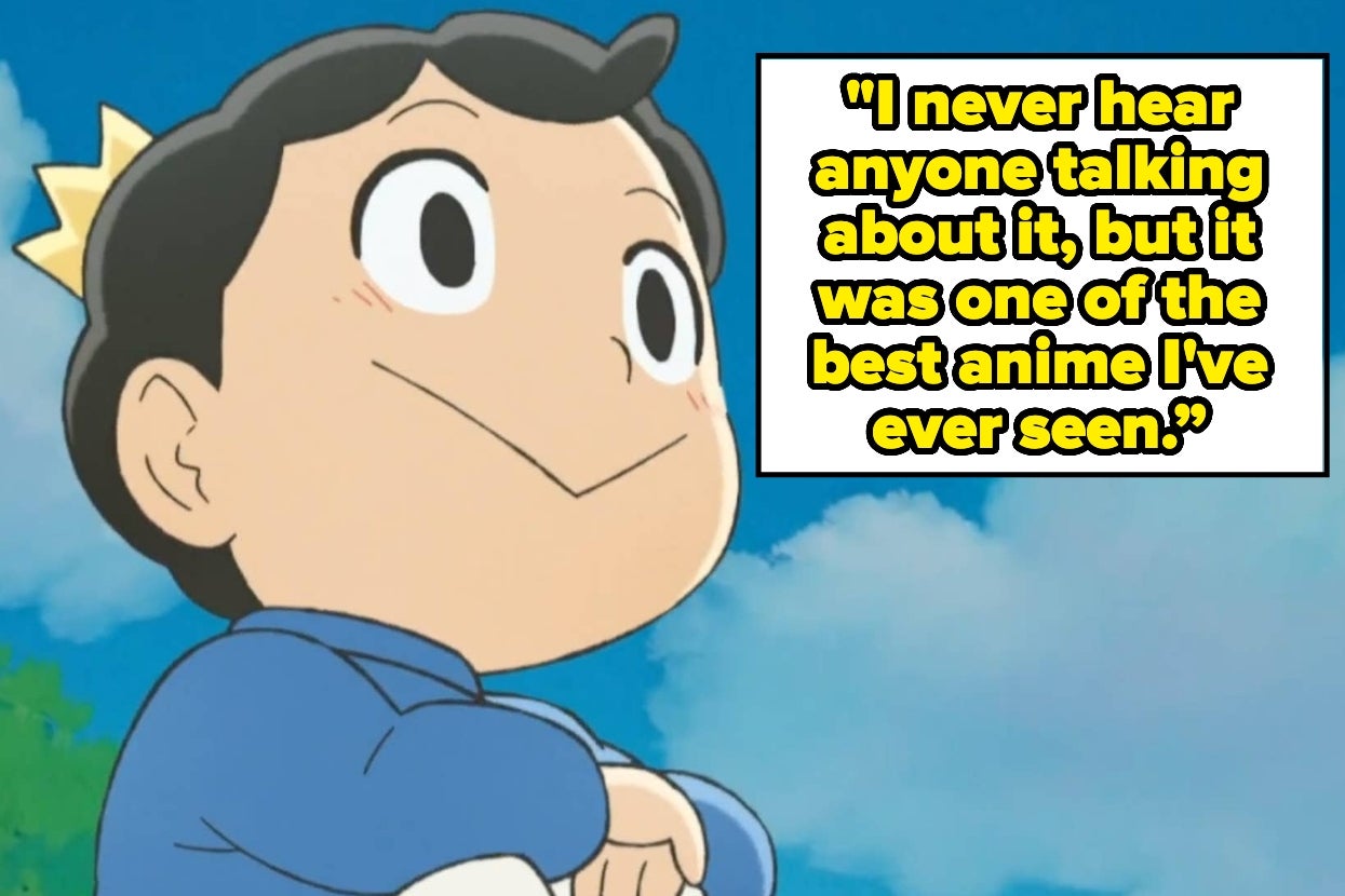 Animated character smiling with quote: "I never hear anyone talking about it, but it was one of the best anime I've ever seen."