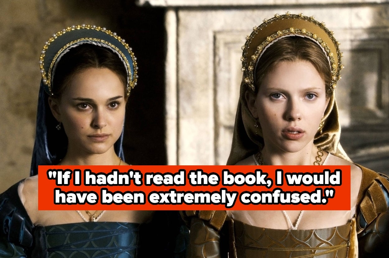 Two people in historical costumes, with the text: "If I hadn't read the book, I would have been extremely confused."