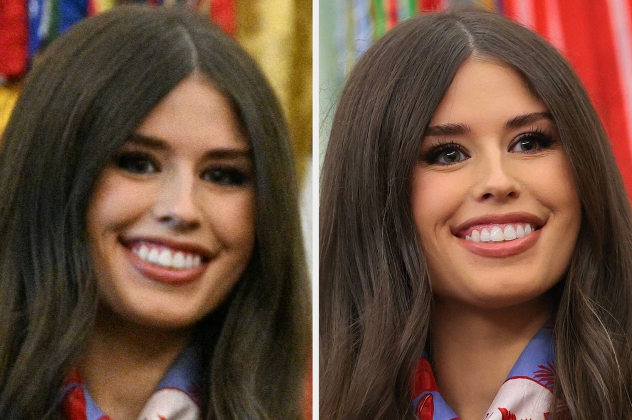 Person with long hair smiling in close-up shots, wearing a patterned scarf