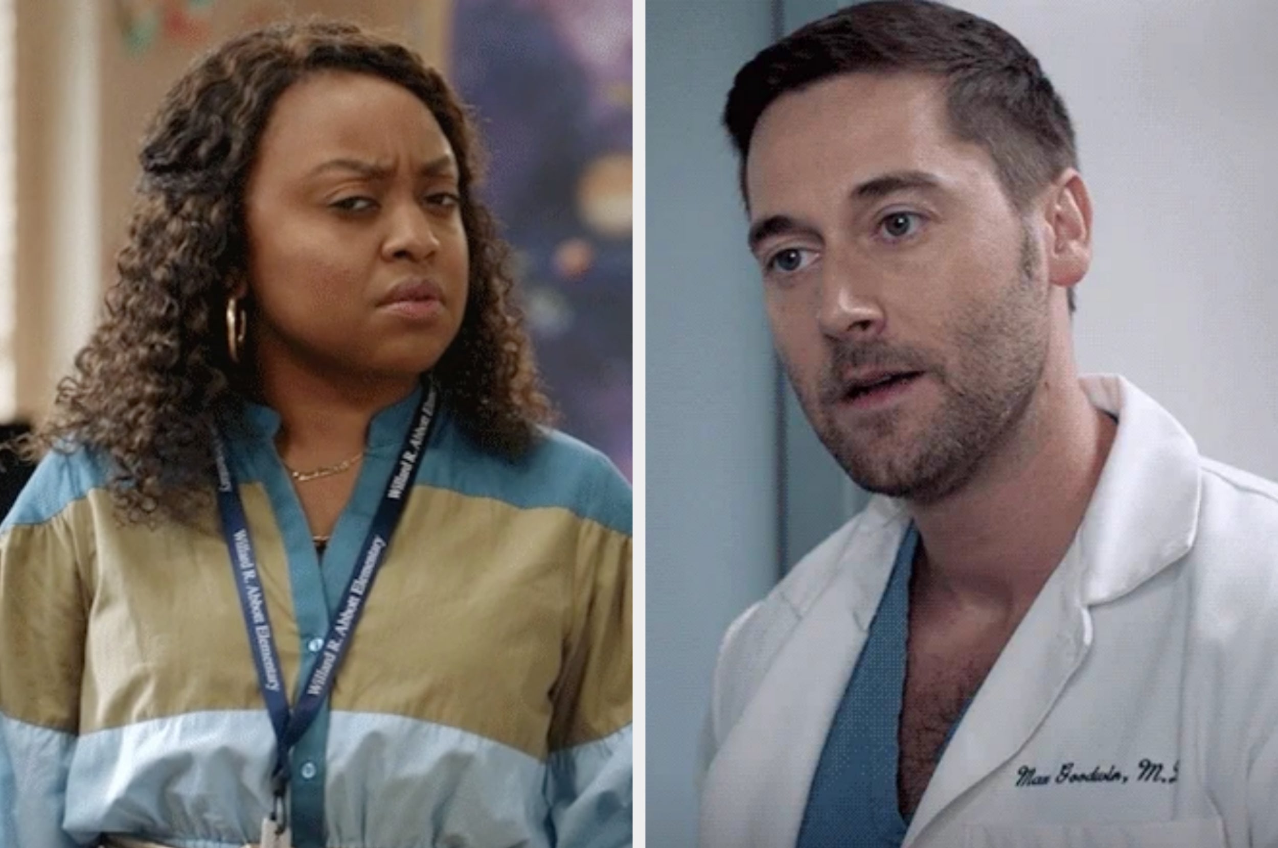 Teacher on the left; doctor on the right
