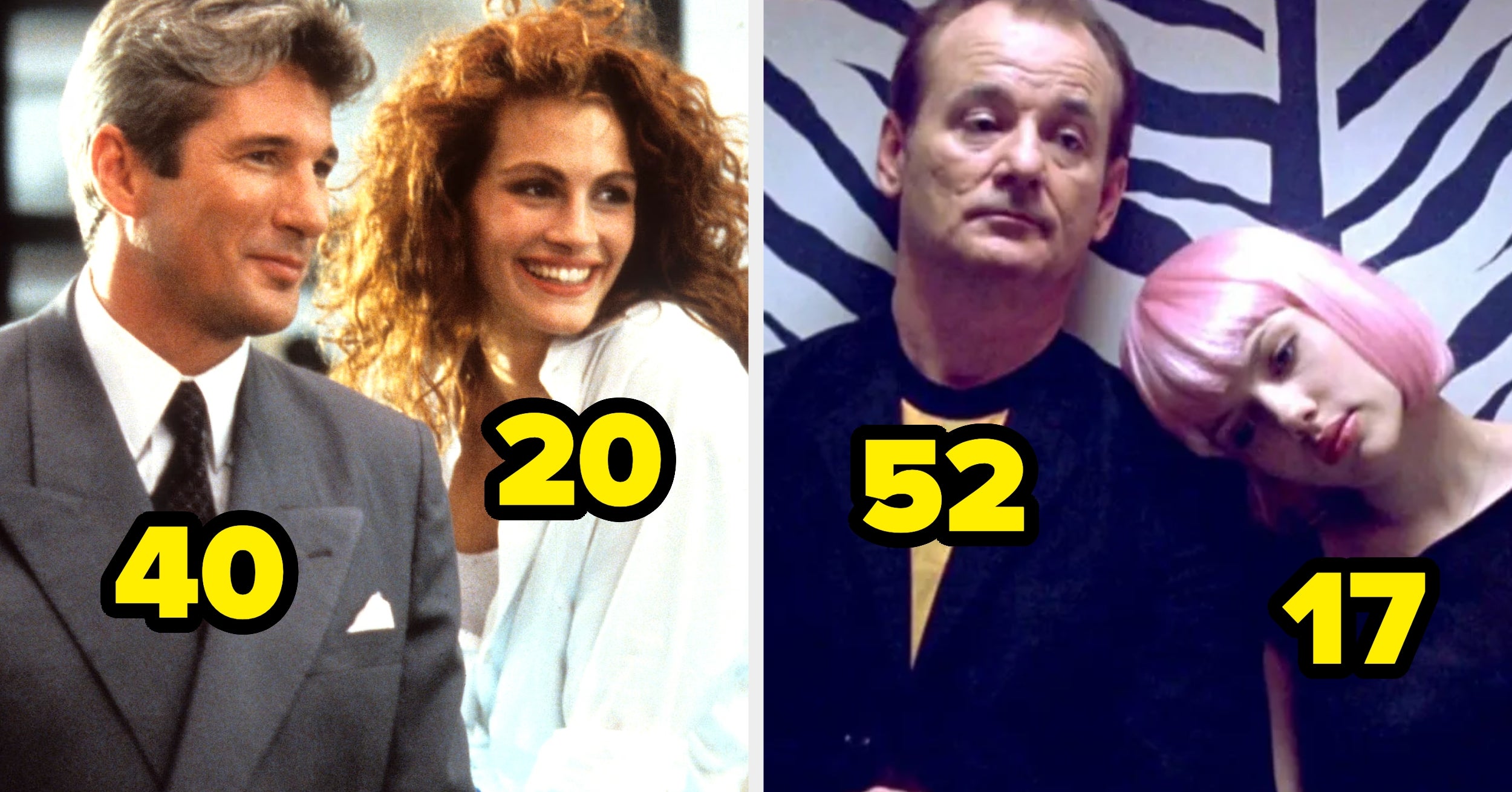 18 Age Gaps Between Iconic Movie Couples That Get Wayyyy More Uncomfortable Once You Learn How Young The Actors Really Were