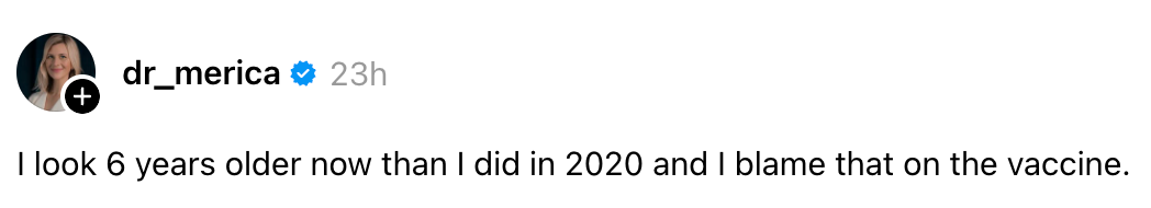 Profilbilde av Dr. Merica med en humoristisk kommentar: