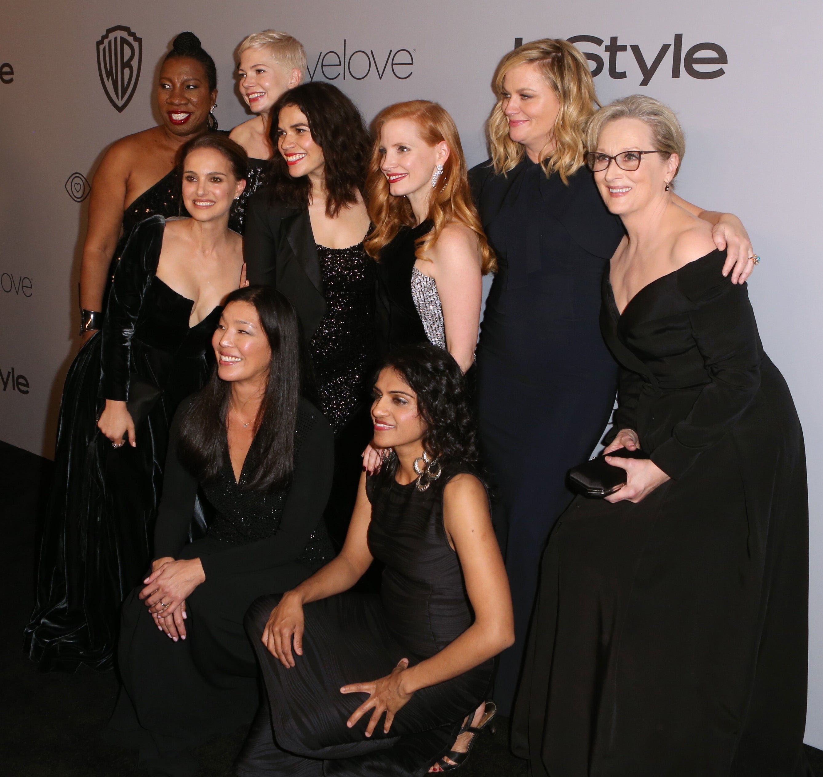 Actresses Meryl Streep, Jessica Chastain, Natalie Portman, and several others lead a powerful, all-black red carpet turnout at the 2018 Golden Globe Awards.